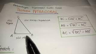 Cara menghitung sisi miring, sisi tegak dan sisi alas menggunakan #TeoremaPythagoras #matematika