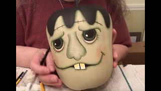 Painted Apple Gourd ~ Frankenstein's Monster