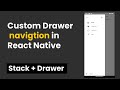 How to make Custom Drawer Navigations in React Native| React Native Navigation with Stack & Drawer