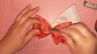 Hermoso moño escolar navideño pedido especial #diy #bows #tutorial