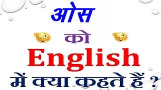 ओस को इंग्लिश में क्या कहते हैं | Oas in English