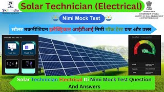 Solar Technician Electrical ITI NIMI Mock Test: Questions and Answers Part 2