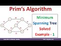 #1 Prims Algorithm | How to find Minimum Spanning Tree Greedy Search Algorithm by Dr. Mahesh Huddar