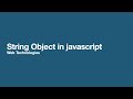 String Object in javascript