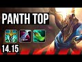 PANTHEON vs YONE (TOP) | 11/2/8, Godlike, 600+ games | EUW Master | 14.15