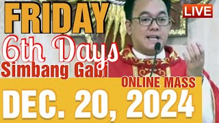 QUIAPO CHURCH LIVE MASS TODAY 6TH DAY SIMBANG GABI DEC.20, 2024