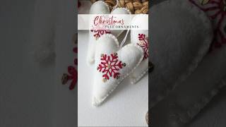 DIY Felt heart ornaments #diychristmasgifts #diychristmascrafts #diychristmasornaments