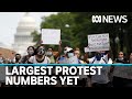 Tens of thousands gather in US protests police say could be the biggest yet | ABC News