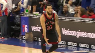 Fred VanVleet does the big balls dance after hitting the clutch 3 😄