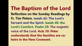 The Baptism of the Lord, Sunday Readings for Mass, Reflection by Fr. Tim Peters