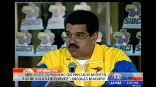 Maduro califica de "terrorismo mediático" las informaciones sobre el estado de salud de Chávez