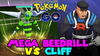 SHINY MEGA BEEDRILL vs CLIFF in Pokemon Go Team Go Rocket Leader