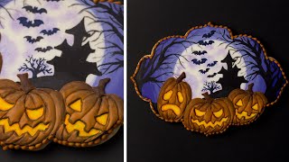 JACK O' LANTERN HALLOWEEN COOKIE | Hand painted Royal Icing Tutorial