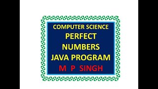 Perfect Numbers Java Program Lesson 37