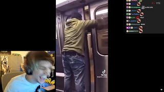 xQc Reacts to Based Train Passenger