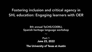 COERLL Summer Workshops 2022   TECHS   Day 1   Part 1   Carl Blyth