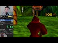 donkey kong 64 101% in 5 10 47 former world record