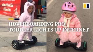 Hoverboarding pro toddler lights up Chinese internet