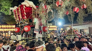 R5.7.31(30深夜) 八尾 弓削神社夏祭り 太鼓台・神輿 宮入 2023/07/31(月)