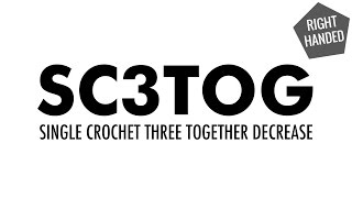 The Single Crochet Three Together Decrease (sc3tog) :: Crochet Decrease :: Right Handed