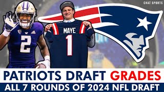 Patriots Draft Grades: All 7 Rounds From 2024 NFL Draft Ft. Drake Maye, Ja’Lynn Polk & Jaheim Bell