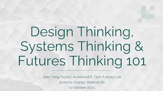 Systems Change Series | Design Thinking, Systems Thinking & Futures Thinking 101 | Jade Tang Taylor