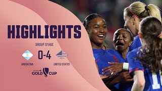 W GOLD CUP Group Stage | Argentina 0-4 United States