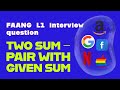 Two Sum | In one line code | Leetcode 1 | FAANG interview | #TwoSum #TwoSumProblem #LeetCodeTwoSum