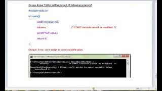 C PROGRAM TUTORIAL CONSTANT QUALIFIER DEMO