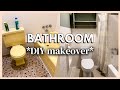 DIY BATHROOM MAKEOVER | painted bath tub & carpeted bathroom *extreme makeover* on a budget