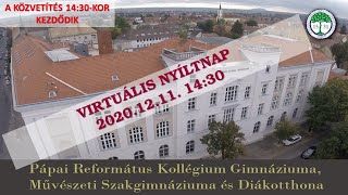 Virtuális nyíltnap a Pápai Református Kollégium Gimnáziumában és Művészeti Szakgimnáziumában