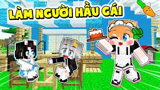 Kamui Lần Đầu Thử Thách LÀM NGƯỜI HẦU GÁI trong Minecraft | Kamui Dọn nhà cho Mèo Simmy và Sammy