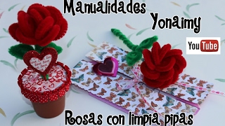 ROSAS 🌹🌹😍  HECHAS CON LIMPIA PIPAS . PIPE CLEANER ROSES .