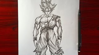 How to Draw Goku ultra instinct [full body] easy step by step Drawing tutorial