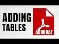 Adding tables to PDF Documents In Adobe Acrobat Pro DC