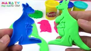 Learn Colors For Children Australia Kangaroo Animals Play Dough Toys