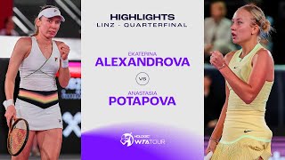 Anastasia Potapova vs. Ekaterina Alexandrova | 2024 Linz Quarterfinal | WTA Match Highlights