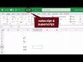 how to type subscript u0026 superscript in excel