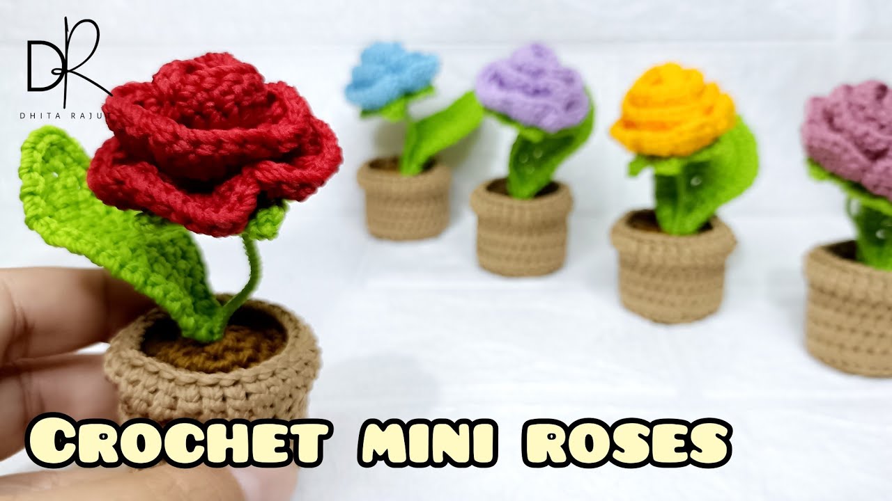 Crochet Mini Rose Flowers Crochet Tutorial Youtube