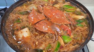 SUB ) 요리영상+먹방 / 김장때 담근 배추김치로 게국지 만들었어요!  / crab / kimchi /  gegukji / ASMR / mukbang / cooking