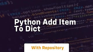 python add item to dict