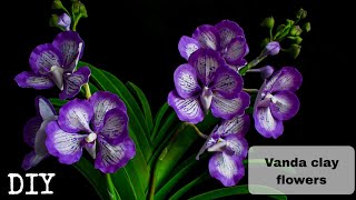 DIY. Handmade Vanda Tutorial [polymerclay, coldporcelain, sugar craft, airdry clay]