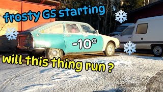 Cold starting the 1974 Citroën GS in -10°  How's it running in the cold?