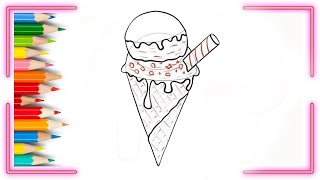 Ice Cream Drawing for kids // bachchon ke lie aaisakreem draing #easydrawing #2024