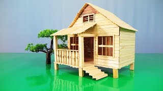 How to Make a Cute House By using Popsicle Stick 100 % - model 14