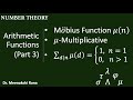 Arithmetic Function |Part-3| Mobius Function and its basic properties