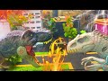 Jurassic World Dinosaurs Rampages the City | T-REX vs Indominus Rex Dino tracker | Tahous Movie