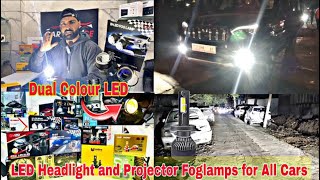 LED headlight and Projector Foglamp for All Cars|LED Dual Colour for head and Foglamp|Car LED lights