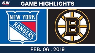 NHL Highlights | Bruins vs. Rangers - Feb. 6, 2019