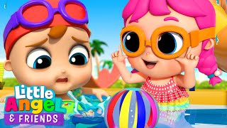Mix - Don't Be Afraid to Swim Myself! Baby John's Swimming Song | Little Angel And Friends Kid Songs